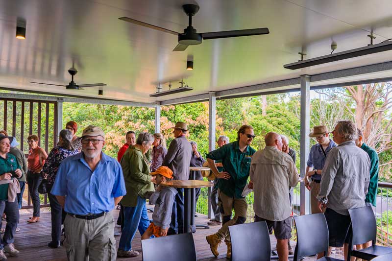 Some-of-the-crowd-enjoying-the-opening-ceremony-at-Binna-Burra-Tea-House