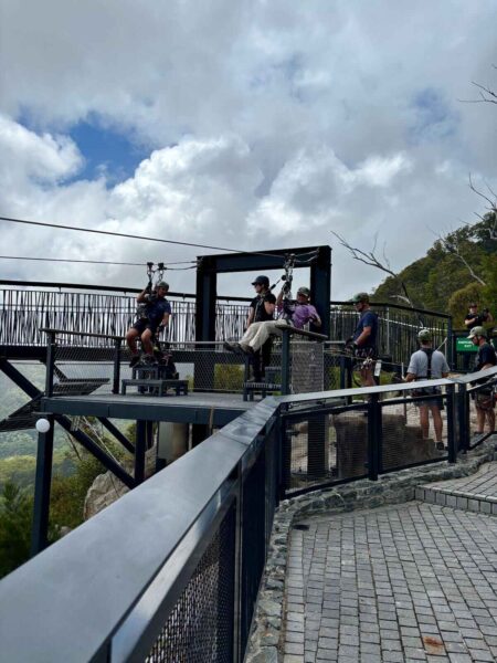 Steve Noakes on the Happitat Zipline on Binna Burra Cultural Landscape