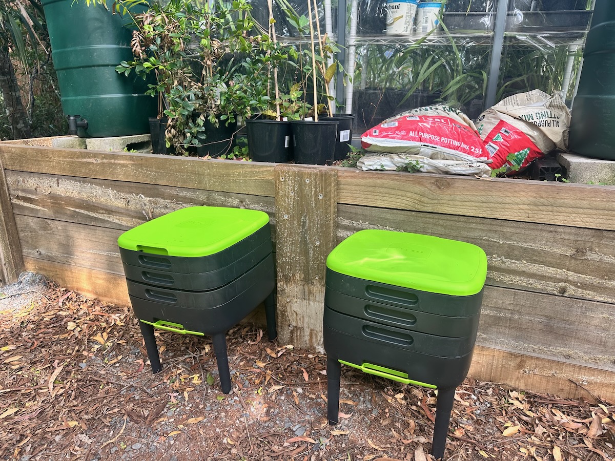 Worm farms at Binna Burra Lodge for repurposing waste
