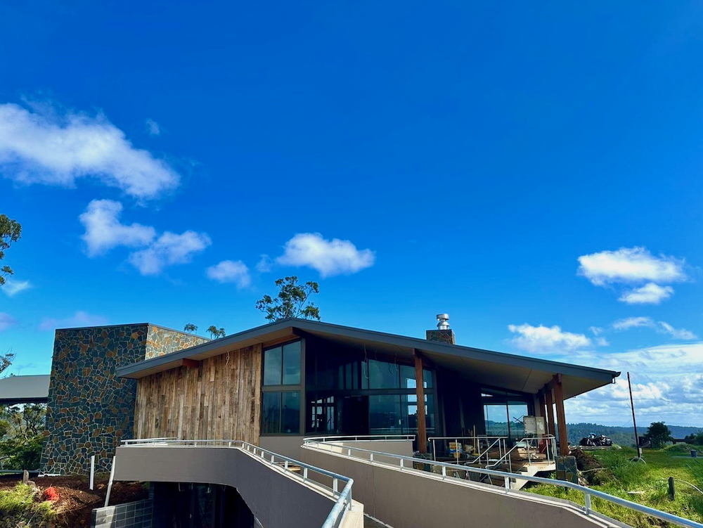 Image shows progress on the new lodge in August 2026 - Binna Burra Resilience