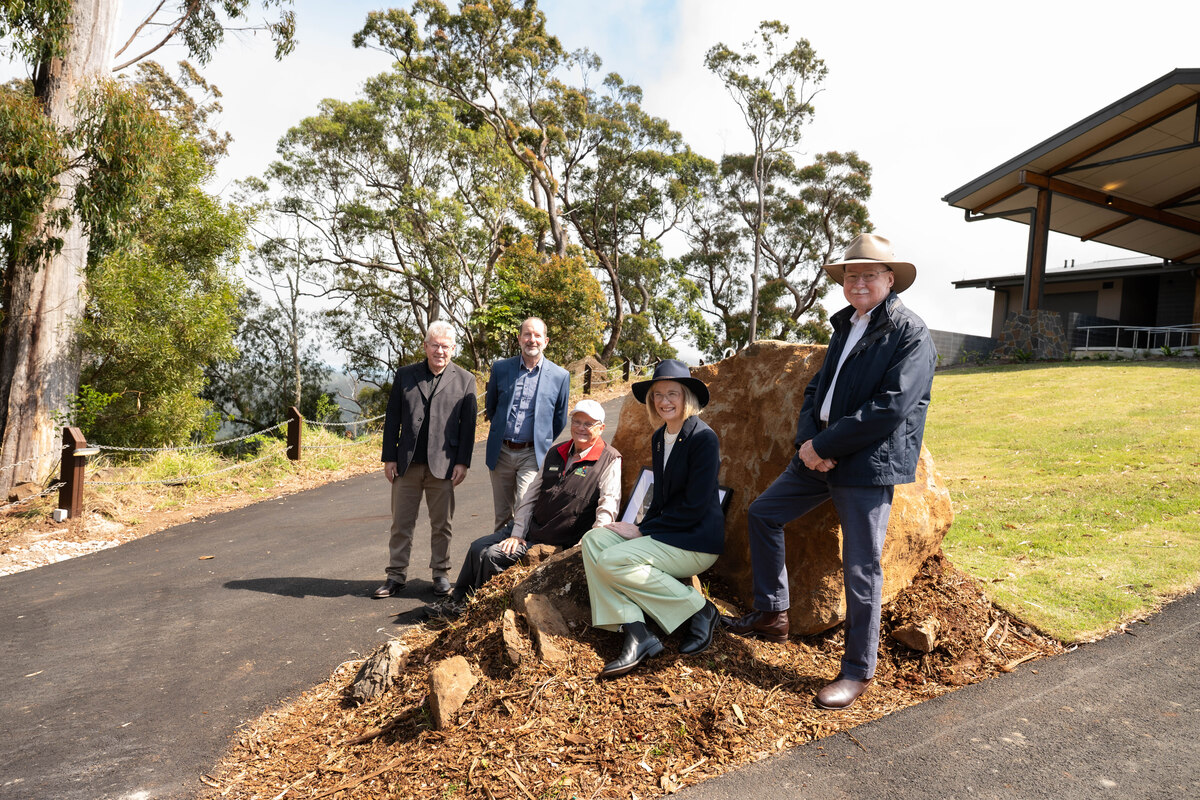 Image shows the QLD Governor at the dedication of Resilience Rock - Binna Burra